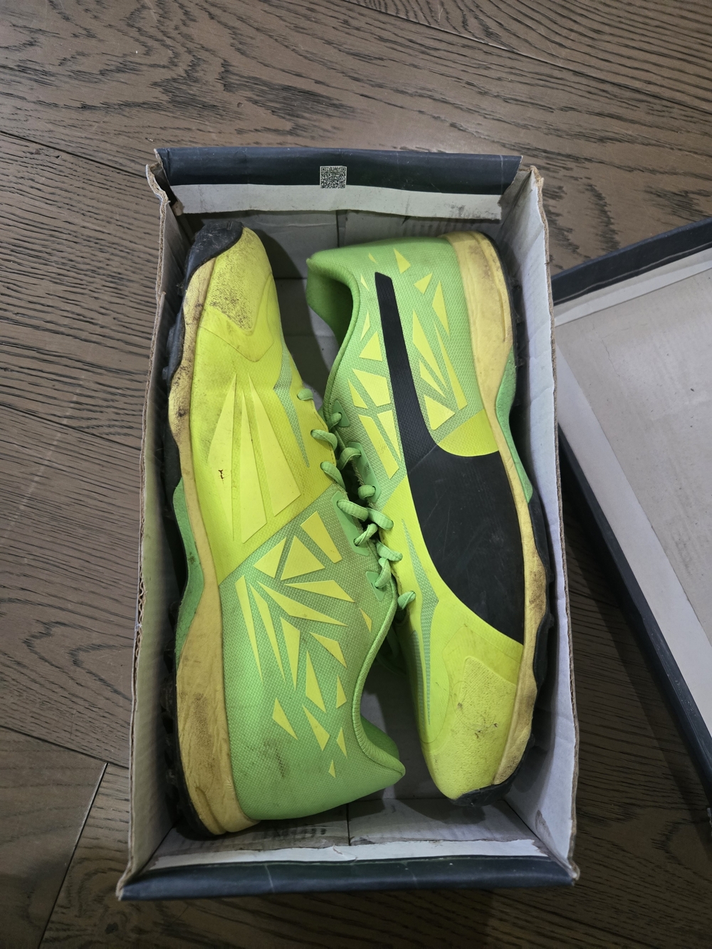 PUMA evoSPEED Cricket Shoes Neon Green Athletic Sneakers with Black Accent